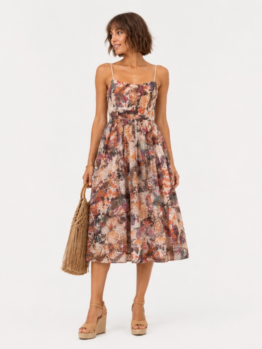 NWT Maeve (Anthropologie) Scoopneck Lace Overlay Midi Dress Multicolor Sz 12